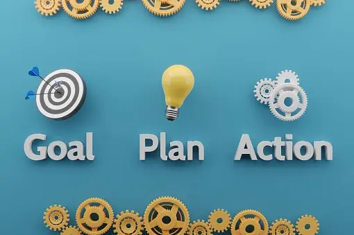 Goal , plan, action graphic